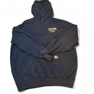 Carhartt FR Navy Logo Hoodie - Men’s Pullover Sweatshirt